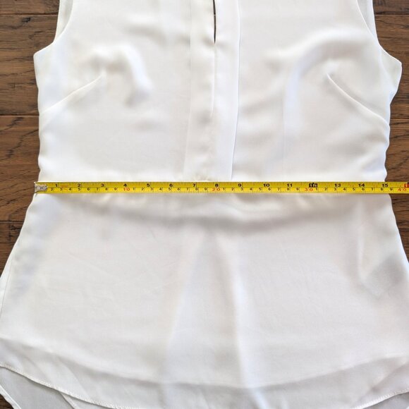 RW&CO peplum keyhole sleeveless top white size XS - Picture 8 of 16